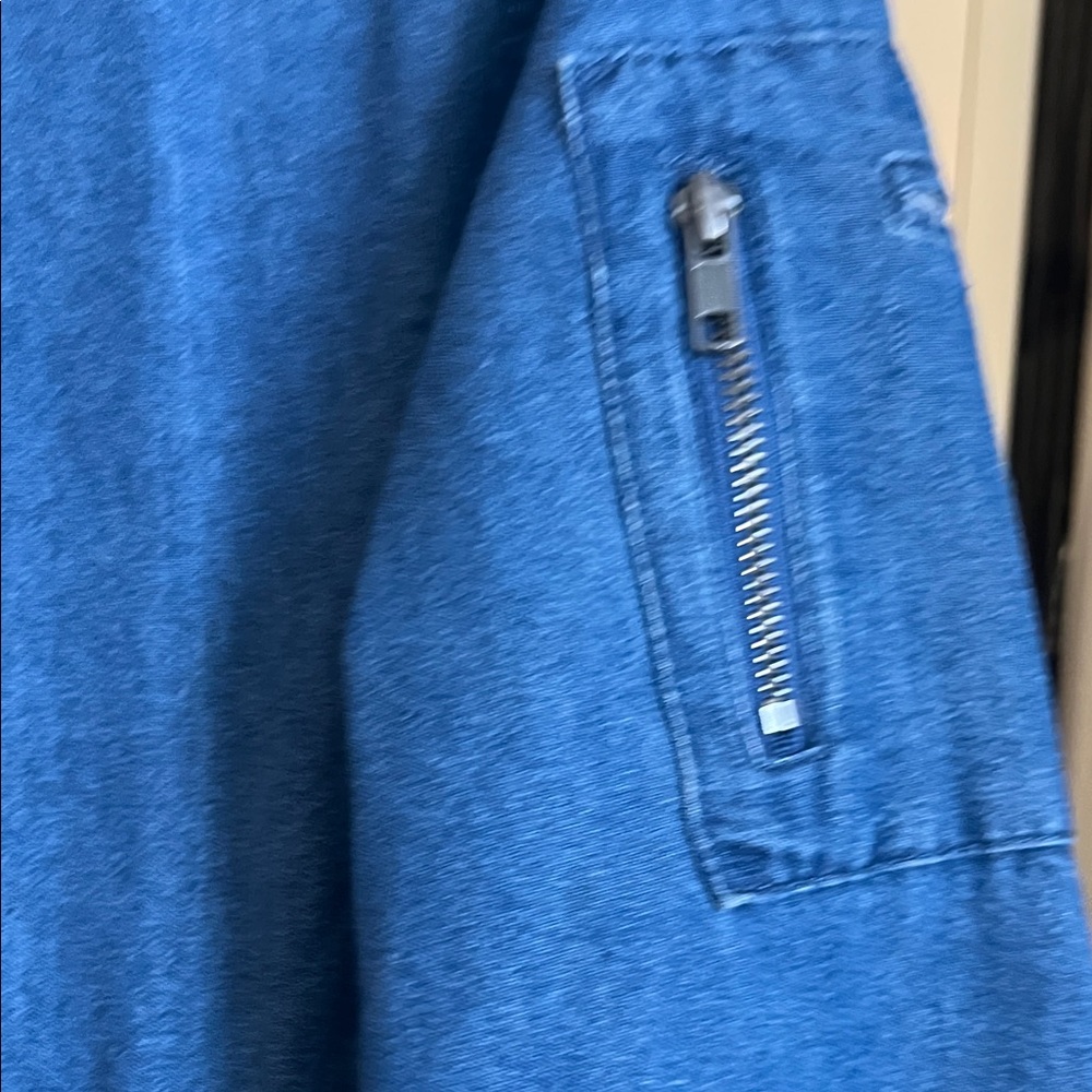 Denim Bomber Jacket in Medium Blue lightweight spring jacket rd style - Picture 6 of 12